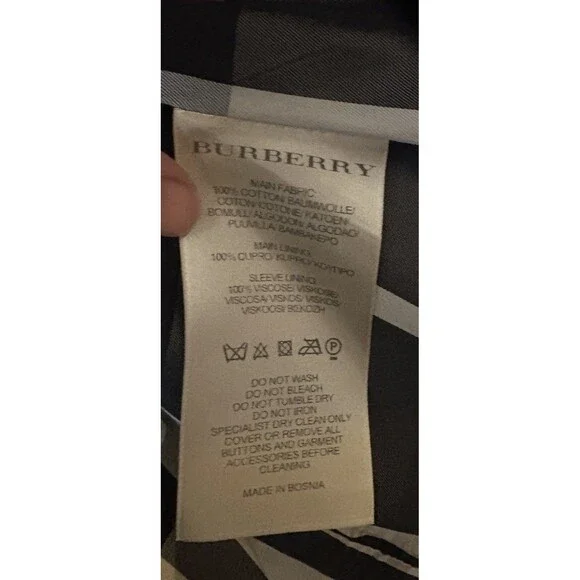 Burberry London Black Mid Length Trench Coat Size 6 - Picture 11 of 13